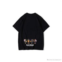 Hypeyourbeast BAPE Baby Milo Blue Shark Hat Little Monkey Tee Shirt 'BLACK' Clothes