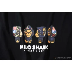 Hypeyourbeast BAPE Baby Milo Blue Shark Hat Little Monkey Tee Shirt 'BLACK' Clothes