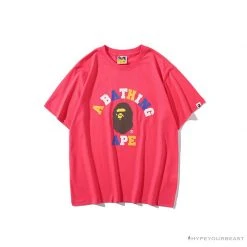 Hypeyourbeast BAPE Little Ape Head Colorful Classic Tee Shirt 'PINK' Clothes