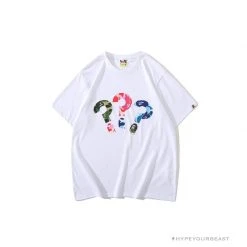Hypeyourbeast BAPE Camouflage Three-Color Question Mark Tee Shirt 'WHITE'