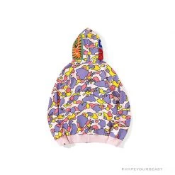 Hypeyourbeast BAPE Shark Head STA Star Camouflage Hoodie 'PINK'