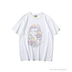 Hypeyourbeast Clothes BAPE Great Ape Head Symphony Lightning Tee Shirt 'WHITE'