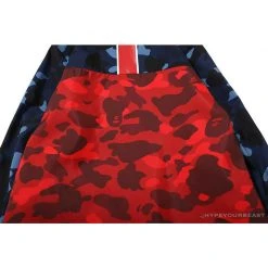Hypeyourbeast Clothes BAPE X PSG Paris Saint-Germain Camouflage Blue-Red Hoodie