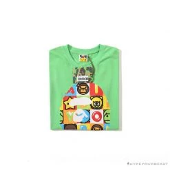 Hypeyourbeast Clothes BAPE Baby Milo Color Square Ape Head Tee Shirt 'GREEN' 35 Hypeyourbeast Clothes BAPE Baby Milo Color Square Ape Head Tee Shirt 'GREEN'