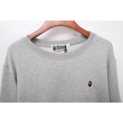 Hypeyourbeast BAPE Classic Ape Head Embroidered Long Sleeve Shirt 'GREY'