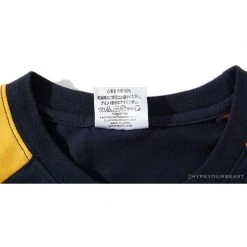 Hypeyourbeast Clothes BAPE Japanese Ninja Ape Man Raglan Sleeve Color Block Tee Shirt 'YELLOW'