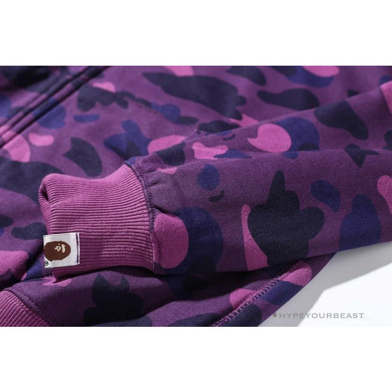 Hypeyourbeast BAPE Shark Head Classic Embroidered Camouflage Zip-Up Hoodie 'PURPLE' Clothes 9 Hypeyourbeast BAPE Shark Head Classic Embroidered Camouflage Zip-Up Hoodie 'PURPLE' Clothes