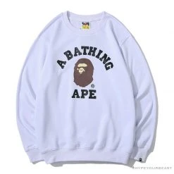 Hypeyourbeast Clothes BAPE X Bathing Ape Head Long Sleeve Shirt 'WHITE'