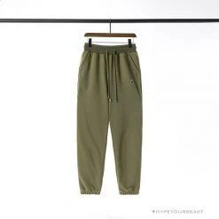 Hypeyourbeast BAPE Classic Ape Head Embroidered Standard Cotton Terry Pants 'ARMY GREEN'