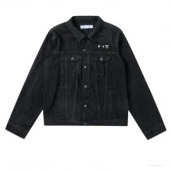 HypeYourBeast Off White Denim Black Jacket - Black Hoodies & Jackets
