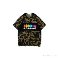 Hypeyourbeast BAPE KIDS Color Ape Head Camouflage Tee Shirt 'GREEN' Clothes