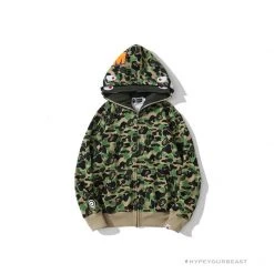 HypeYourBeast BAPE Camo Hoodie Shark Head 'GREEN'