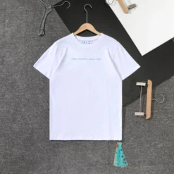 Hypeyourbeast OFF-WHITE Light Blue Marker Draw Pattern Tee Shirt 'WHITE' 11 Hypeyourbeast OFF-WHITE Light Blue Marker Draw Pattern Tee Shirt 'WHITE'