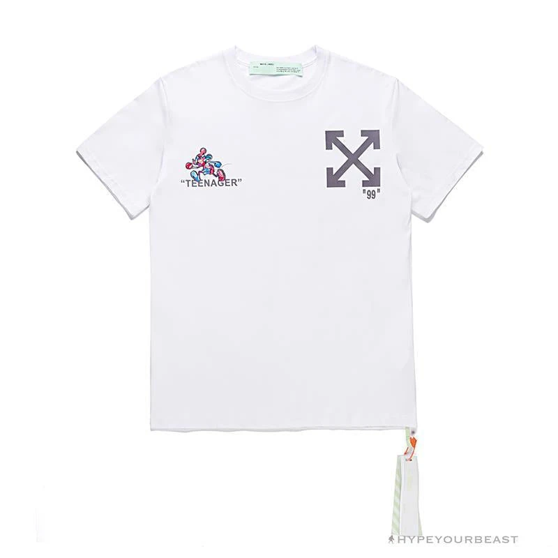 Hypeyourbeast T-Shirts OFF-WHITE Joint Running Mickey Mouse Arrow Tee Shirt 'WHITE' 1 Hypeyourbeast T-Shirts OFF-WHITE Joint Running Mickey Mouse Arrow Tee Shirt 'WHITE'
