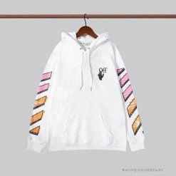 Hypeyourbeast Hoodies & Jackets OFF-WHITE Pink Orange Arrow Hoodie 'WHITE'