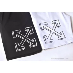 Hypeyourbeast Pants OFF-WHITE Dimensional Sketch Shorts 'BLACK'
