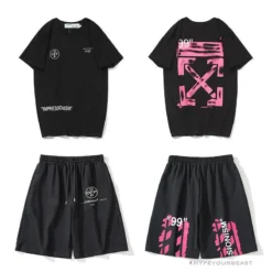 Hypeyourbeast OFF-WHITE 99 X Pink Arrow Shorts 'BLACK'