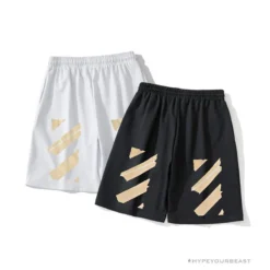Hypeyourbeast Pants OFF-WHITE Explosive Strip Basic Arrow Shorts 'WHITE' 10 Hypeyourbeast Pants OFF-WHITE Explosive Strip Basic Arrow Shorts 'WHITE'