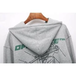 Hypeyourbeast Hoodies & Jackets OFF-WHITE Hand-Painted Utility Pole Worker Hoodie 'GREY'