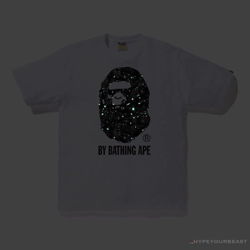 Hypeyourbeast BAPE Starry Sky Camouflage Luminous Great Ape Man Head Tee Shirt 'WHITE' 3 Hypeyourbeast BAPE Starry Sky Camouflage Luminous Great Ape Man Head Tee Shirt 'WHITE'