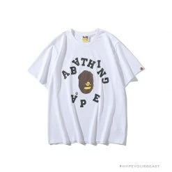 Hypeyourbeast BAPE Messy Letters Upside Down Little Ape Head Tee Shirt 'WHITE'