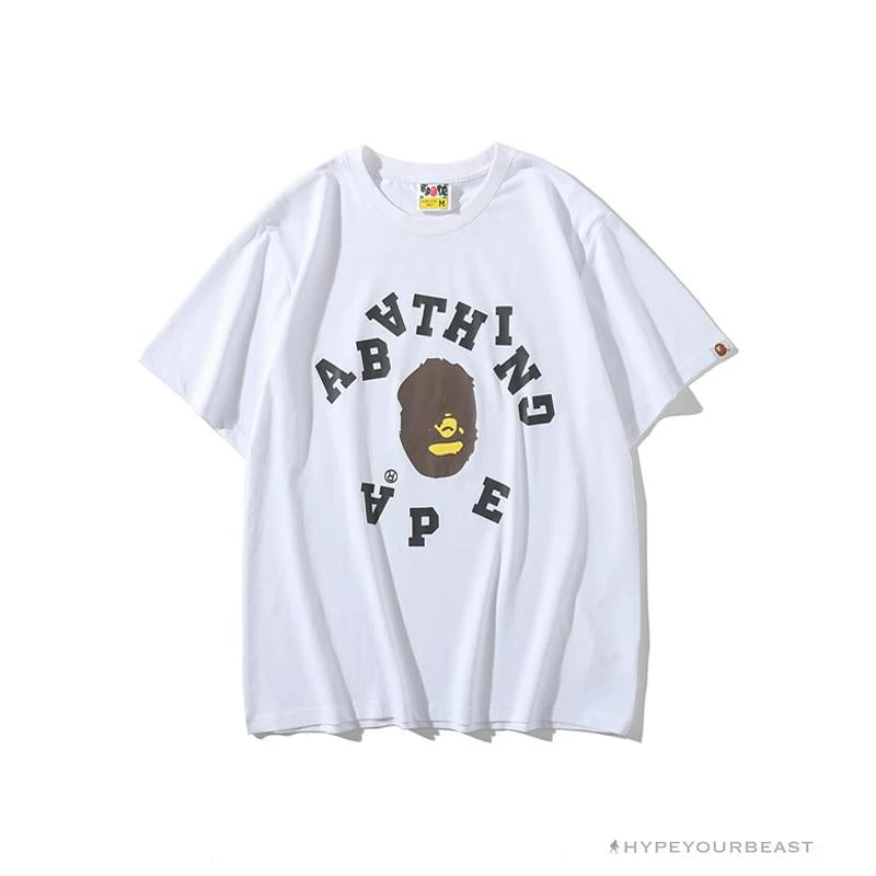 Hypeyourbeast BAPE Messy Letters Upside Down Little Ape Head Tee Shirt 'WHITE' 1 Hypeyourbeast BAPE Messy Letters Upside Down Little Ape Head Tee Shirt 'WHITE'