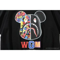 Hypeyourbeast BAPE Violent Bear Color Stitching Tee Shirt 'BLACK'