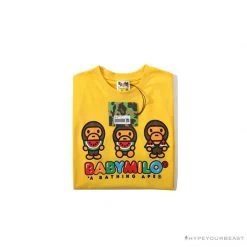 Hypeyourbeast BAPE Baby Milo Watermelon Little Monkey Tee Shirt 'YELLOW' Clothes
