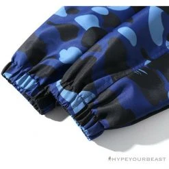 Hypeyourbeast BAPE X RUSSELL ATHLETIC Drawstring Camouflage Sweater 'BLUE' Clothes