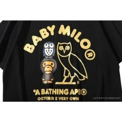 Hypeyourbeast BAPE Baby Milo Owl Bronzing Tee Shirt 'BLACK'