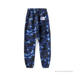 Hypeyourbeast Clothes BAPE X RUSSELL ATHLETIC Drawstring Camouflage Pants 'BLUE'