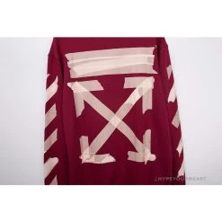 Hypeyourbeast OFF-WHITE Rubber Strip Arrow Hoodie 'WINE RED'