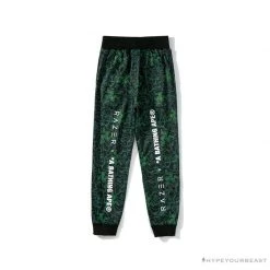 Hypeyourbeast Clothes BAPE X RAZER Co-Branded Gaming Camouflage Green Pants