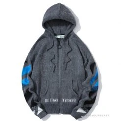 HypeYourBeast Hoodies & Jackets Off White Hoodie Grey Blue