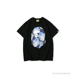 Hypeyourbeast BAPE Blue Ape Head Green Storm Tee Shirt 'BLACK' Clothes