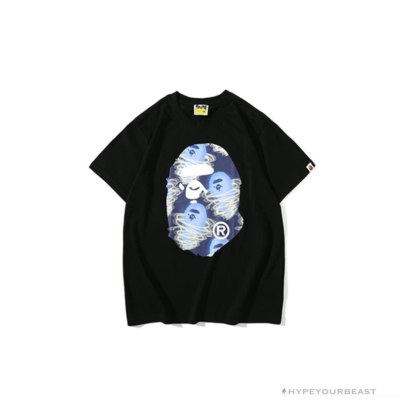 Hypeyourbeast BAPE Blue Ape Head Green Storm Tee Shirt 'BLACK' Clothes 1 Hypeyourbeast BAPE Blue Ape Head Green Storm Tee Shirt 'BLACK' Clothes