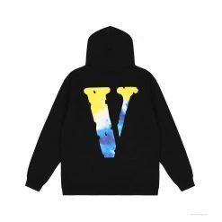 HypeYourBeast Vlone Hoodie Blue Yellow Logo (Black)
