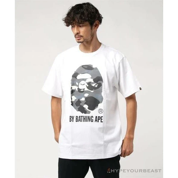 Hypeyourbeast BAPE Luminous Spots Camouflage Great Ape Man Black Head Cotton Short Sleeve Tee Shirt 'WHITE' Clothes 3 Hypeyourbeast BAPE Luminous Spots Camouflage Great Ape Man Black Head Cotton Short Sleeve Tee Shirt 'WHITE' Clothes