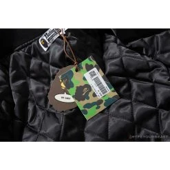 Hypeyourbeast BAPE Embroidered STA Star Stitched Woolen Baseball Jacket 'BLACK'