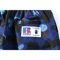 Hypeyourbeast Clothes BAPE X RUSSELL ATHLETIC Drawstring Camouflage Pants 'BLUE'