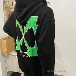 HypeYourBeast Hoodies & Jackets Off-White Green Hoodie - Black