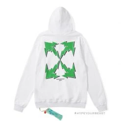 HypeYourBeast Off-White Green Hoodie - White Hoodies & Jackets