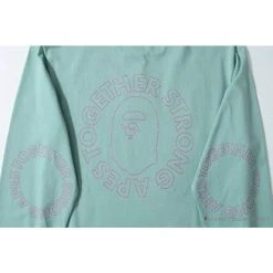 Hypeyourbeast BAPE APES TOGETHER English Alphabet Ape Head Long Sleeve Shirt 'MINT GREEN' Clothes