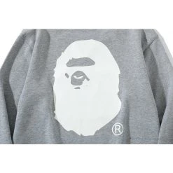 Hypeyourbeast BAPE X RUSSELL ATHLETIC Joint Pullover Long Sleeve Shirt 'GREY'