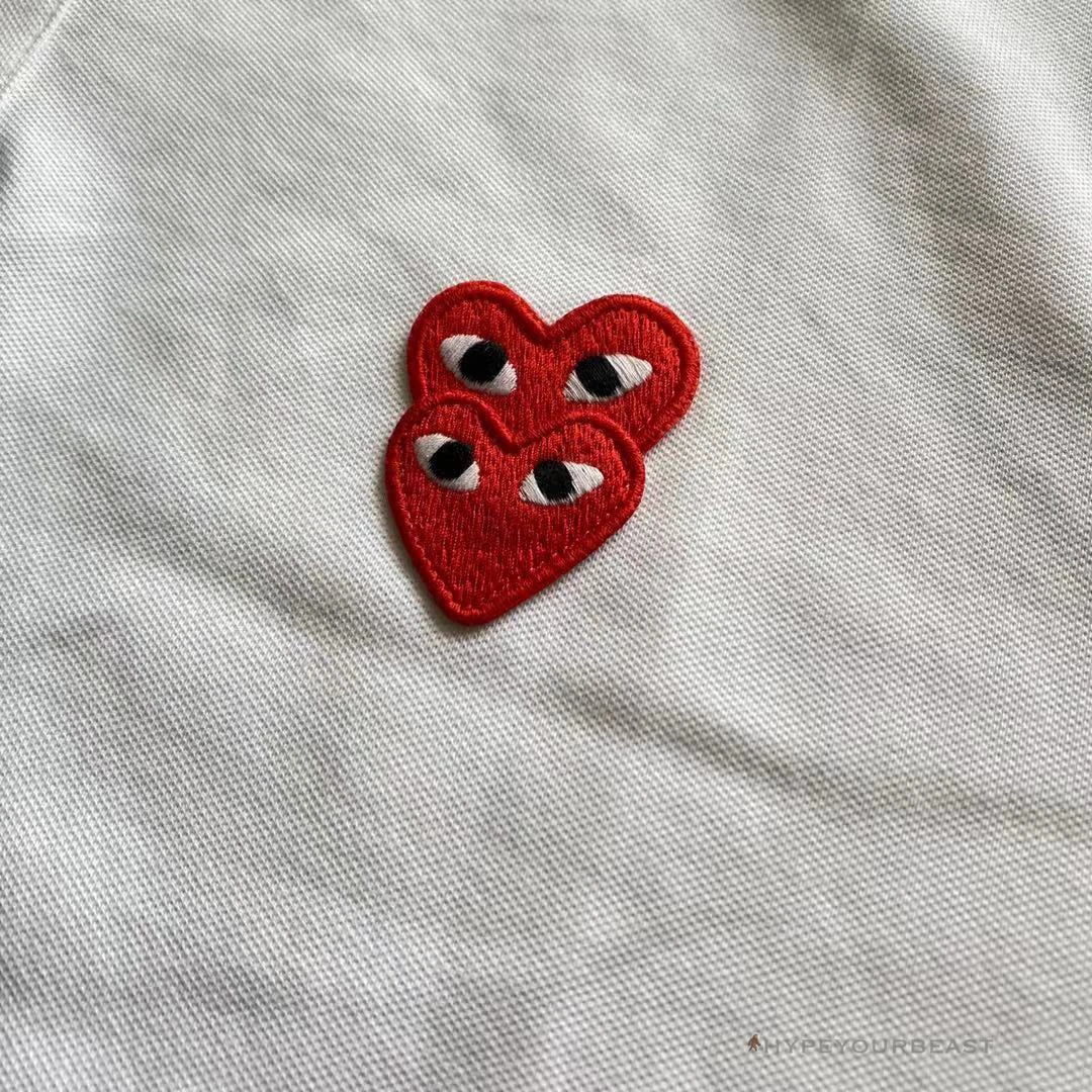 Hypeyourbeast Shirts CDG Polo Shirt White 2 Hypeyourbeast Shirts CDG Polo Shirt White