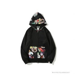 Hypeyourbeast Clothes BAPE Badge LOGO Sticker Style Stitching Hoodie