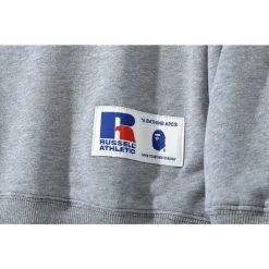 Hypeyourbeast BAPE X RUSSELL ATHLETIC Joint Pullover Long Sleeve Shirt 'GREY'