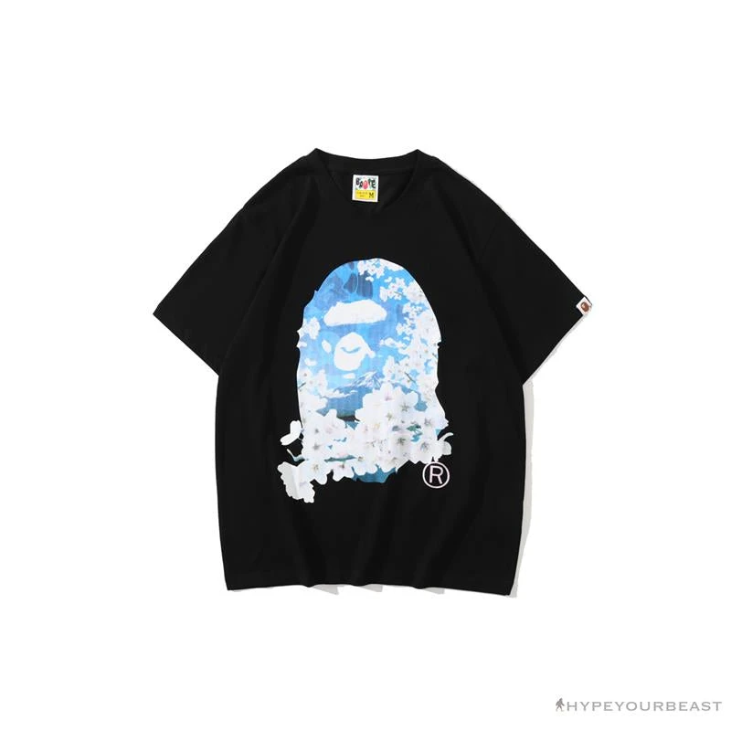 Hypeyourbeast BAPE Japan Limited Edition Mt. Fuji Sakura Tee Shirt 'BLACK' 1 Hypeyourbeast BAPE Japan Limited Edition Mt. Fuji Sakura Tee Shirt 'BLACK'