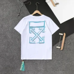 Hypeyourbeast OFF-WHITE Light Blue Marker Draw Pattern Tee Shirt 'WHITE'