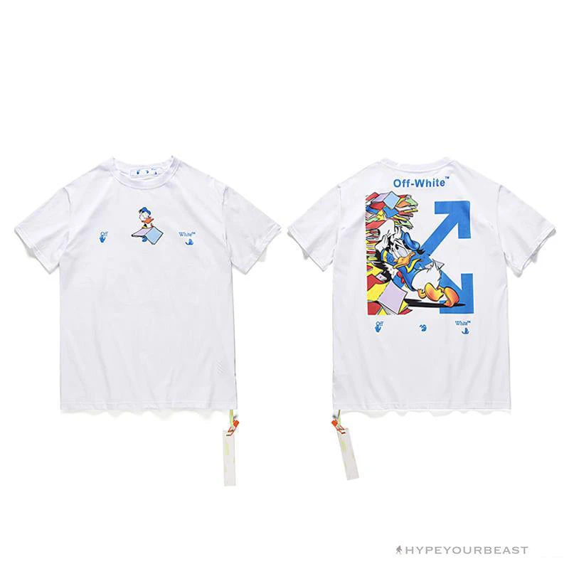 Hypeyourbeast OFF-WHITE Summer Donald Duck Print Tee Shirt 'WHITE' 11 Hypeyourbeast OFF-WHITE Summer Donald Duck Print Tee Shirt 'WHITE'